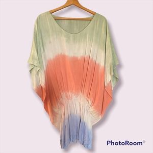 Kimura Collection Asymmetrical Tie Dye Blouse OS